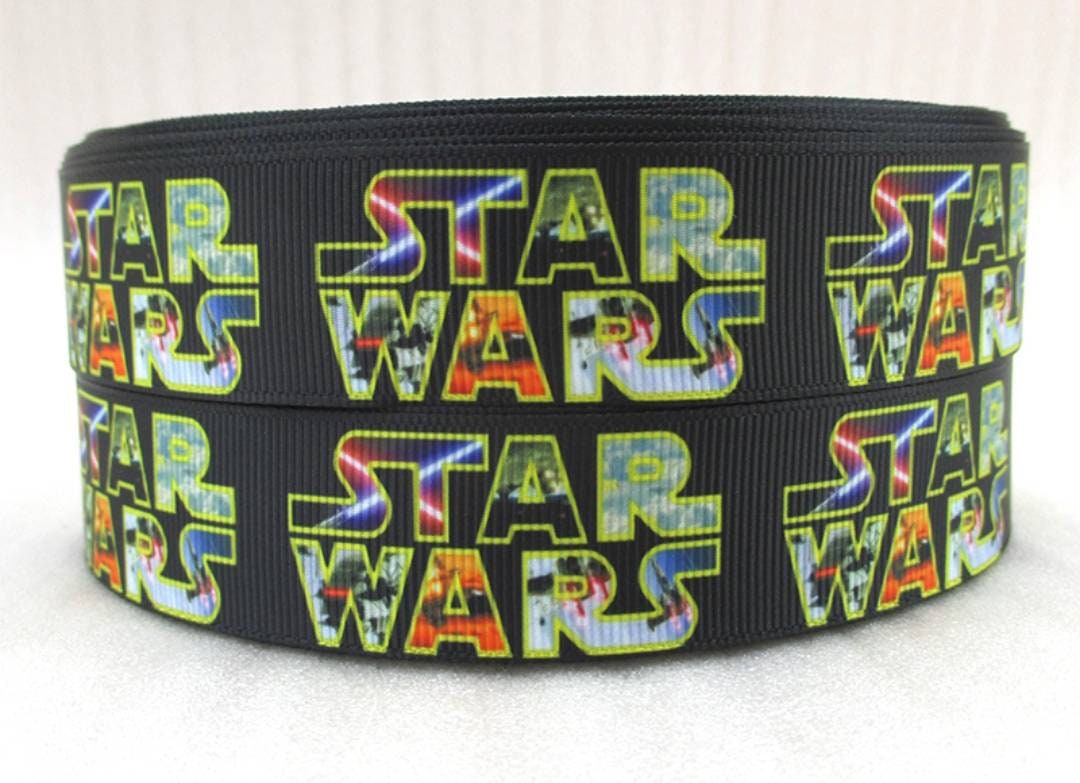 5/8" Star Wars Grosgrain Ribbon-grosgrain ribbon-Darth Vader-Craft Ribbon-Hair Ribbon-Bow Ribbon-Custom Design Ribbon-Star Wars