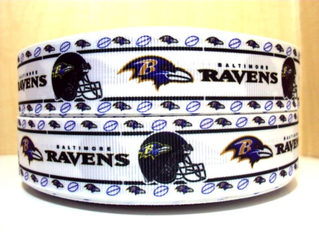 Baltimore Ravens Grosgrain Ribbon. Comes in 5/8" and 7/8" NFL Football Sports Teams