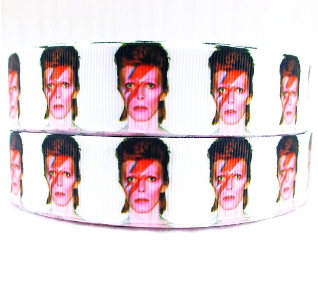 1" David Bowie Grosgrain Ribbon. Famous Musicians Icon