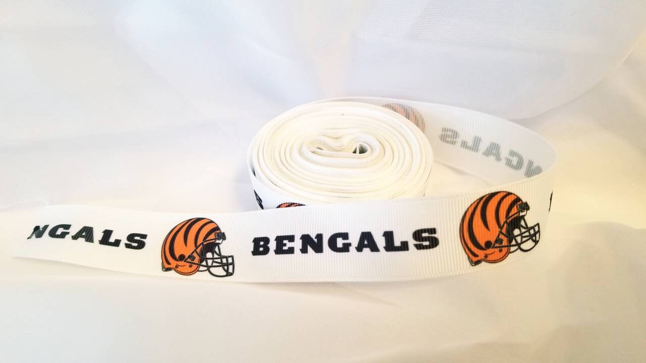 1" Cincinnati Bengals Grosgrain Ribbon. Football Ribbon NFL Sports
