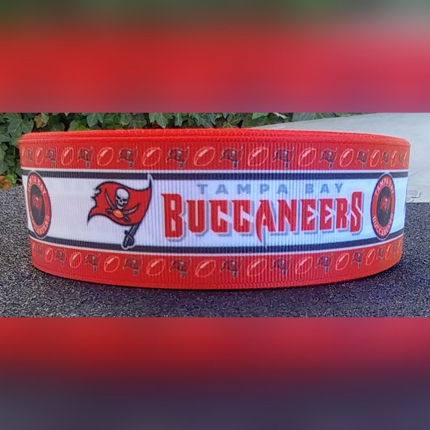 1.5" Tampa Bay Buccaneers Football Ribbon. Football Grosgrain Ribbon Sports Team Ribbon