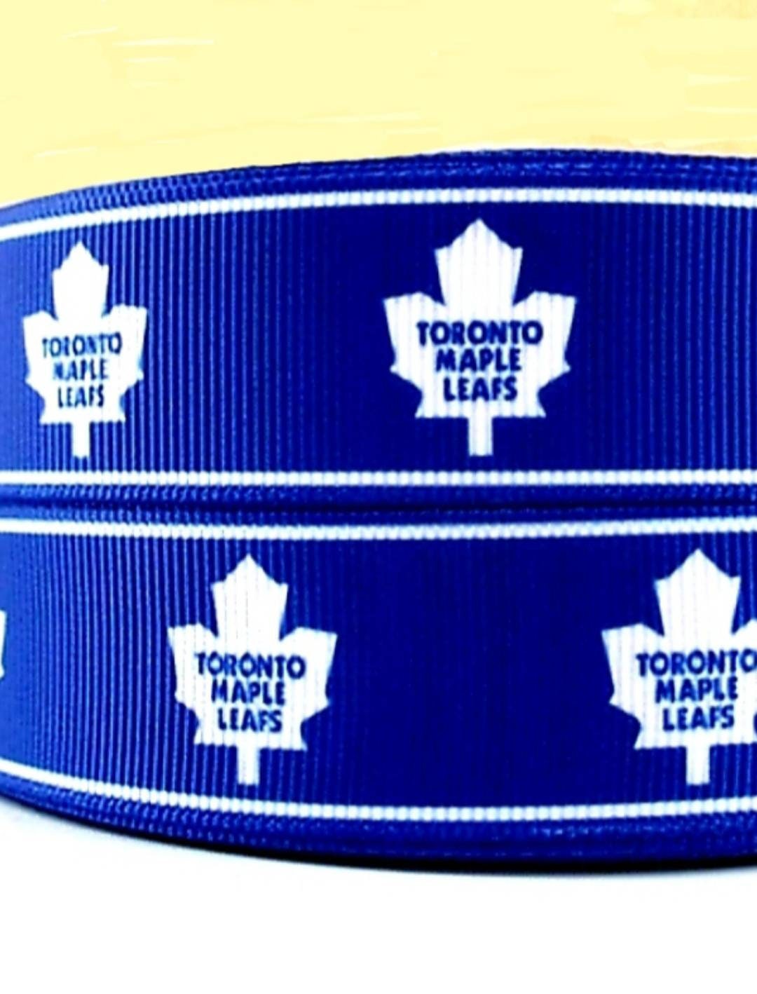 Toronto Maple Leafs Hockey Ribbon. 7/8" NHL Professional Hockey Team. Sports Team. NHL Ice Hockey