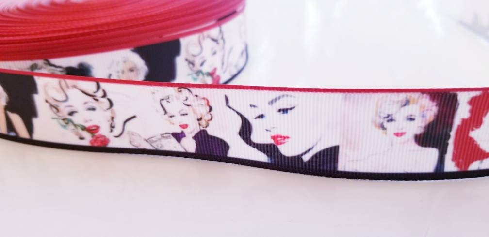 1" Marilyn Monroe Bright Grosgrain ribbon.