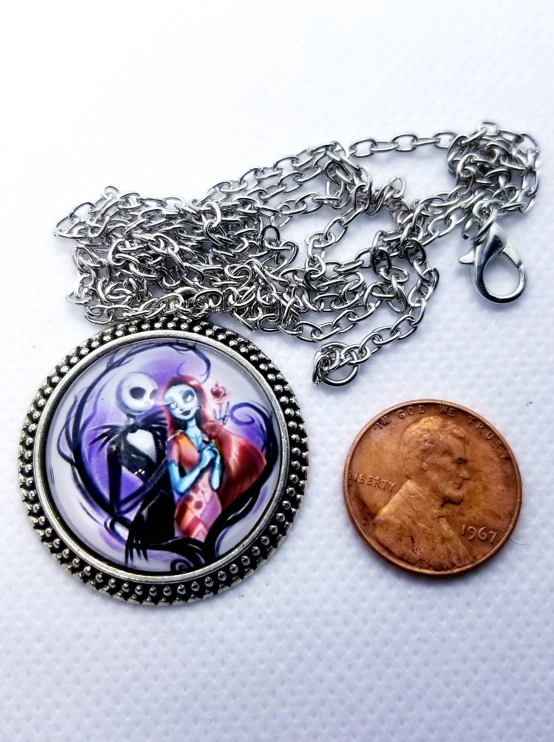 SALE!!! Jack Skellington and Sally Necklace. Jack and Sally Charm. 2.5cm