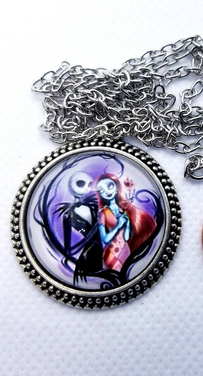 SALE!!! Jack Skellington and Sally Necklace. Jack and Sally Charm. 2.5cm