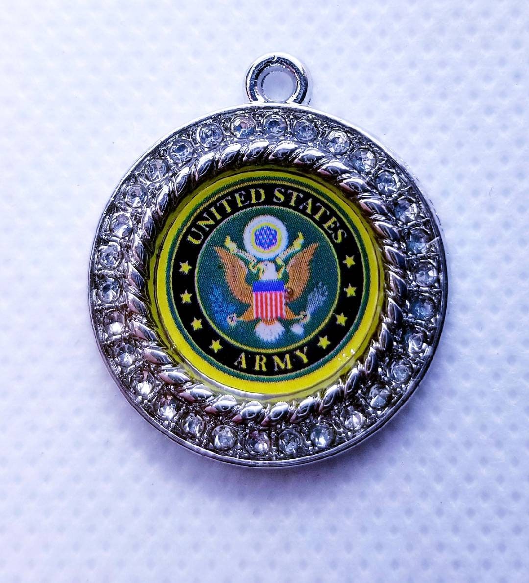 United States Army Charms in 2.5cm. Rhinestone Charms U.S. ARMY Jewlery Bald Eagle