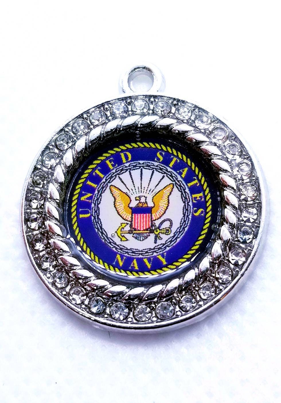 United States Navy Charms in 2.5cm. Rhinestone Charms U.S. Navy Jewlery Bald Eagle Navy Seal