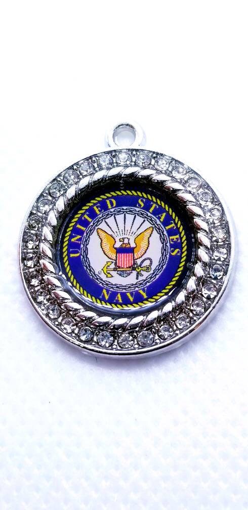 United States Navy Charms in 2.5cm. Rhinestone Charms U.S. Navy Jewlery Bald Eagle Navy Seal