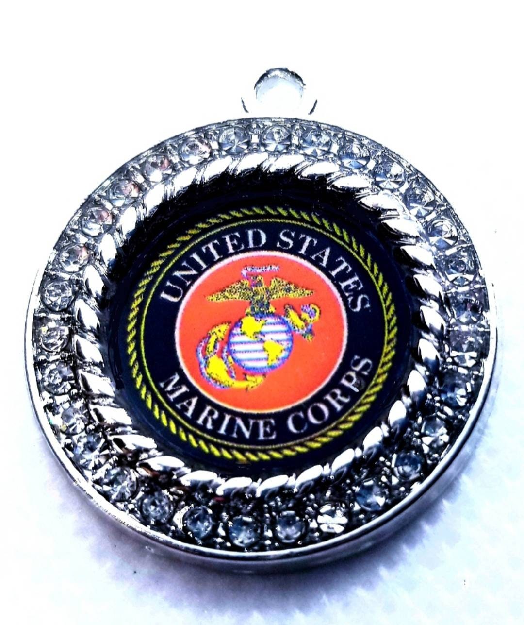 United States Marine Corp Charms in 2.5cm. Rhinestone Charms U.S. Military Jewlery. United States Marine