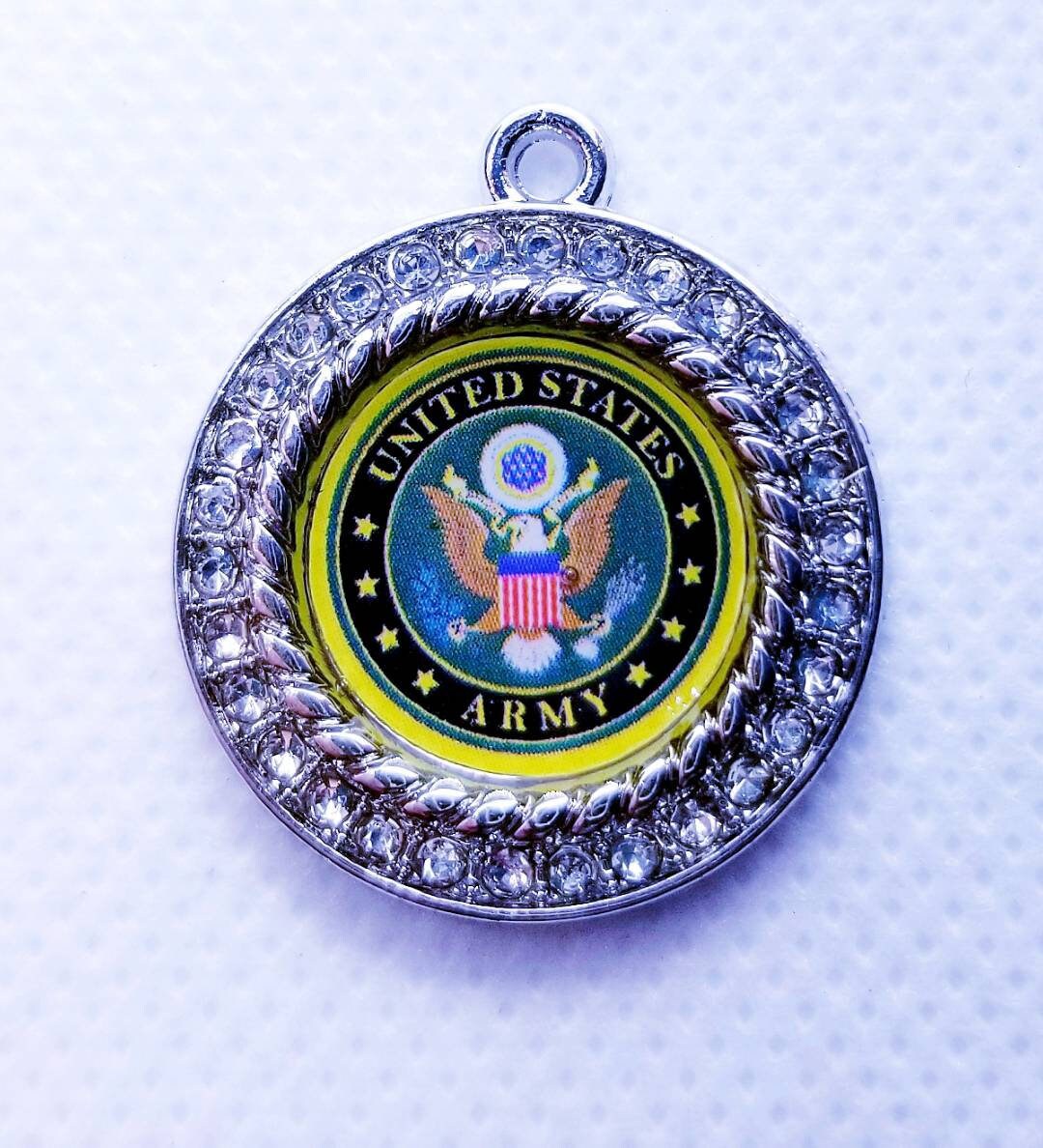 United States Army Charms in 2.5cm. Rhinestone Charms U.S. ARMY Jewlery Bald Eagle