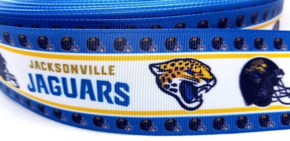 1.5" Jacksonville Jaguars Grosgrain Ribbon. NFL Football Sports Team Ribbon