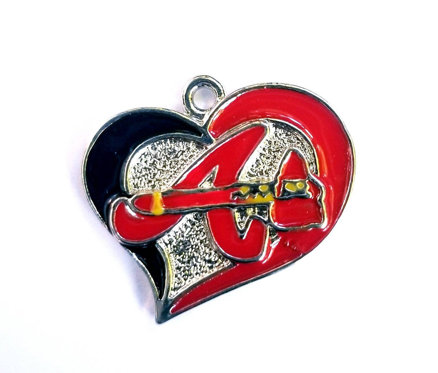 Atlanta Braves Heart Charms. Sports Team Charms. MLB Heart Charms 1 inch