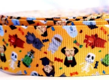 1" Halloween Witch Vampire Frankenstein Mummy Holiday Ribbon
