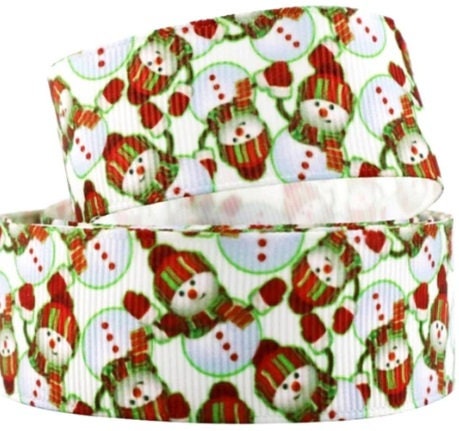 1" Christmas Snowman Holiday Ribbon