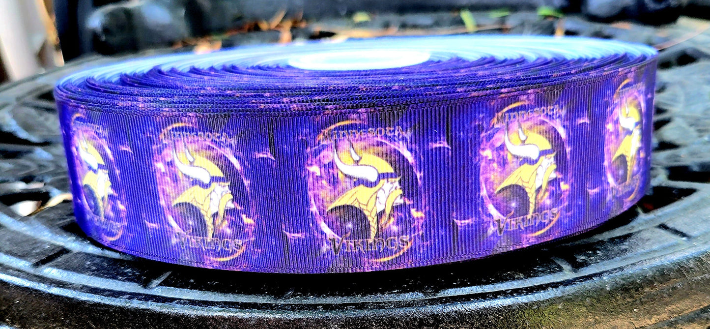 1.5" Minnesota Vikings Grosgrain Ribbon. NFL Football Sports Ribbon. Lowered price see why in description.