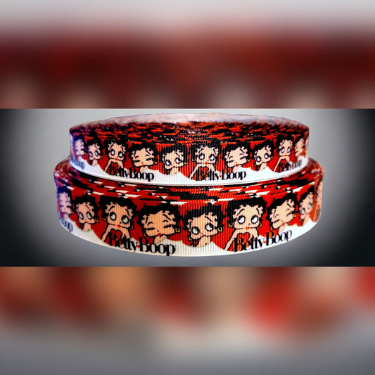 5/8" or 7/8" Betty Boop Grosgrain Ribbon. Classic Cartoons. Cartoon Icon