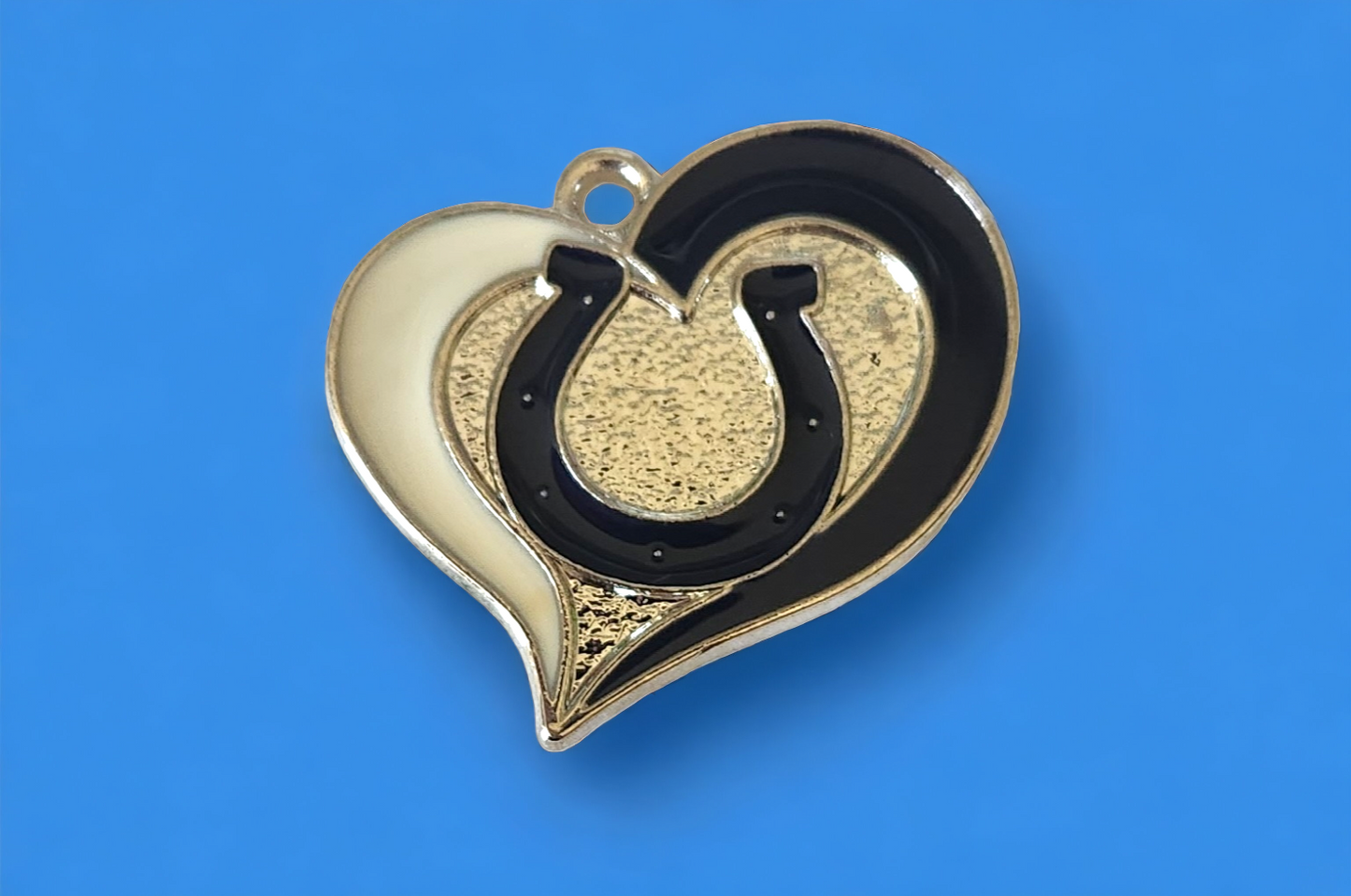 Indianapolis Colts Football Charms. Football Heart Shaped Charms. NFL Charms. Football Sports Jewelry