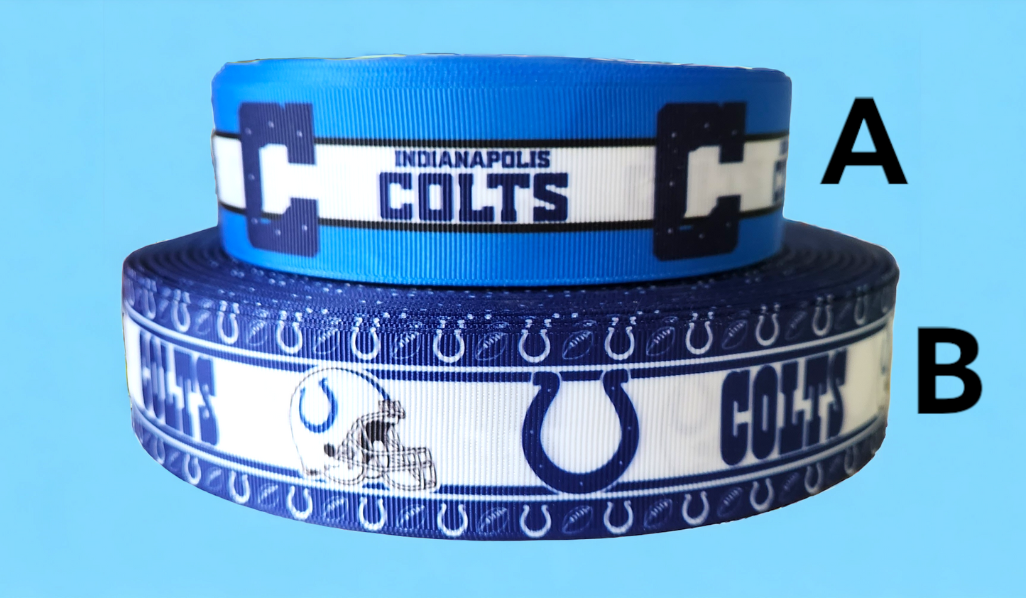 1.5" Indianapolis Colts Grosgrain Ribbon. Football Ribbon NFL Sports Team Ribbon