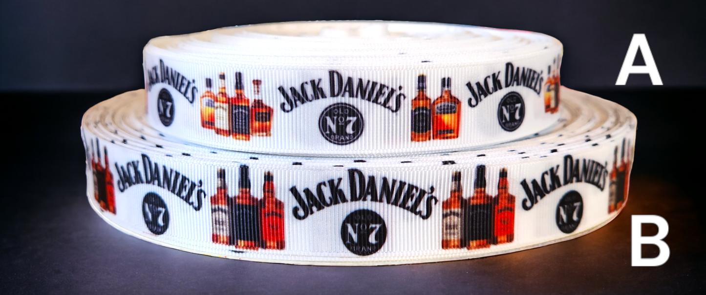 7/8" Whiskey Ribbon. Liquor Whiskey Ribbon. Alcohol Ribbon. Party Ribbon