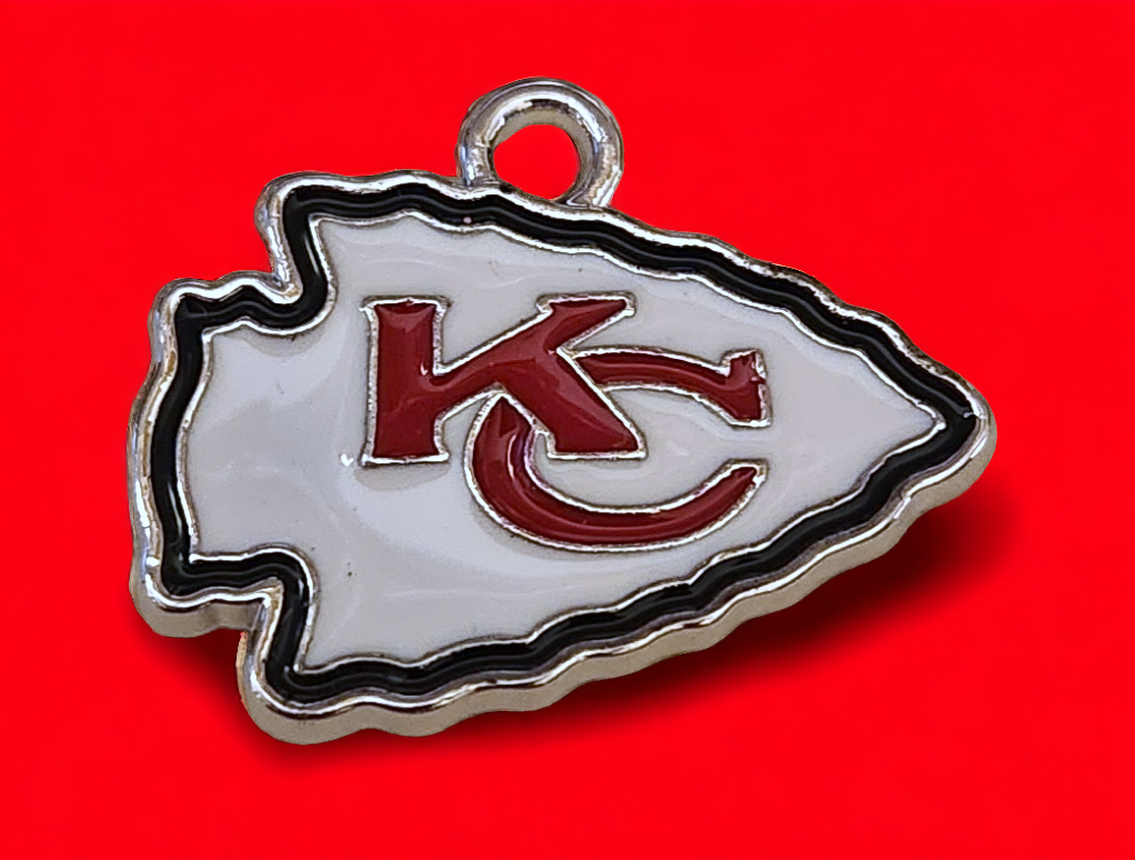 4 in stock - Kansas City Chiefs Arrowhead NFL Football Charms. Sports Charms. Fashion Jewelry. Sports Favors. Sports Jewelry