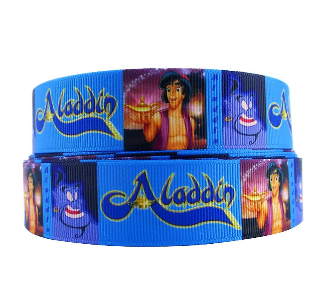 5/8" Aladdin Genie Grosgrain ribbon. Genie Lamp