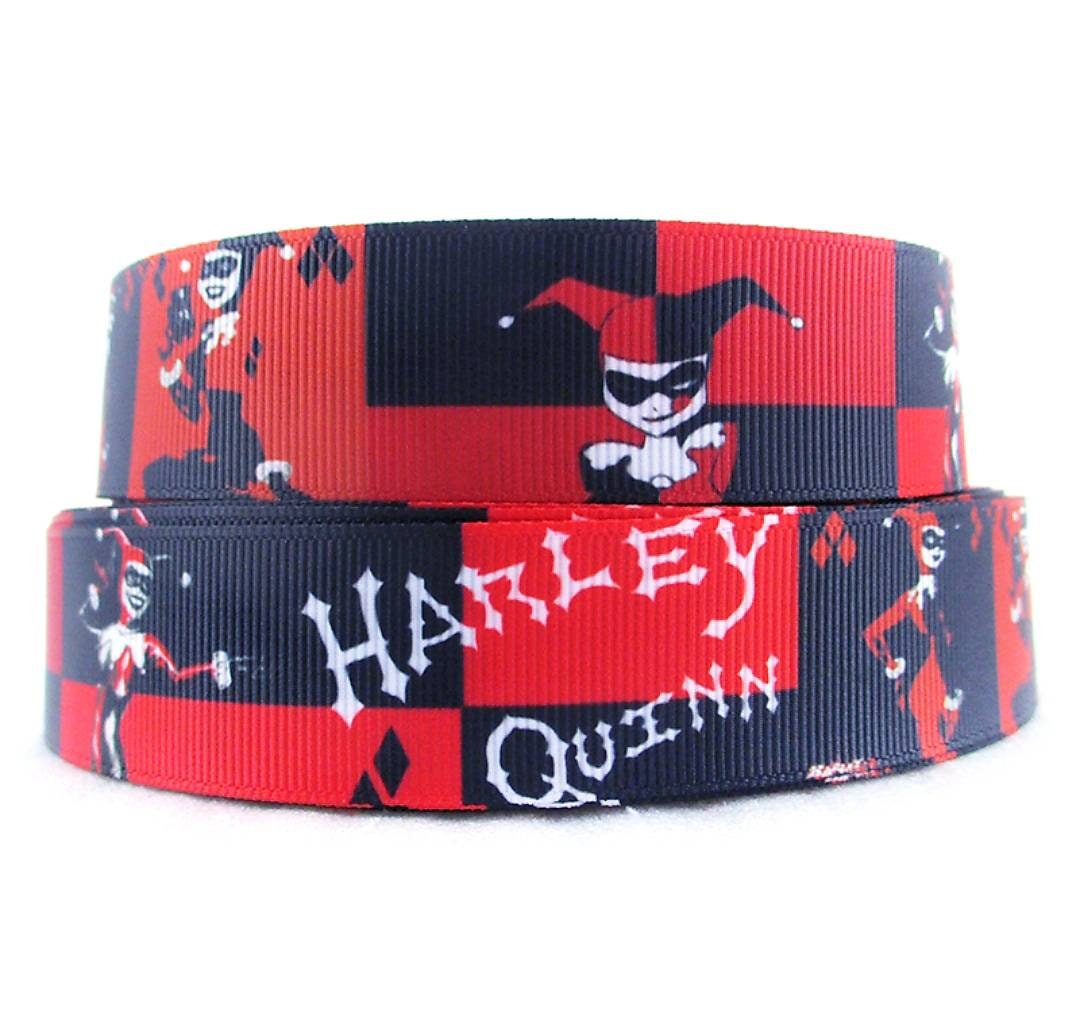 1.5" Harley Quinn Grosgrain ribbon. Suicide Squad. Mean Girls, The Joker Ribbon