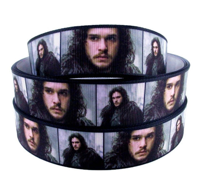 7/8" Jon Snow Grosgrain ribbon. GOT, Game of Thrones.  Winterfell Ice Walker.