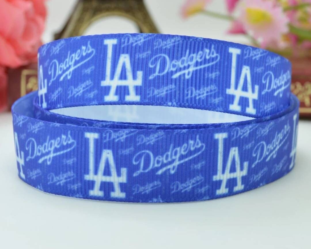 7/8" Los Angeles Dodgers Grosgrain Ribbon. Go Dodger Blue