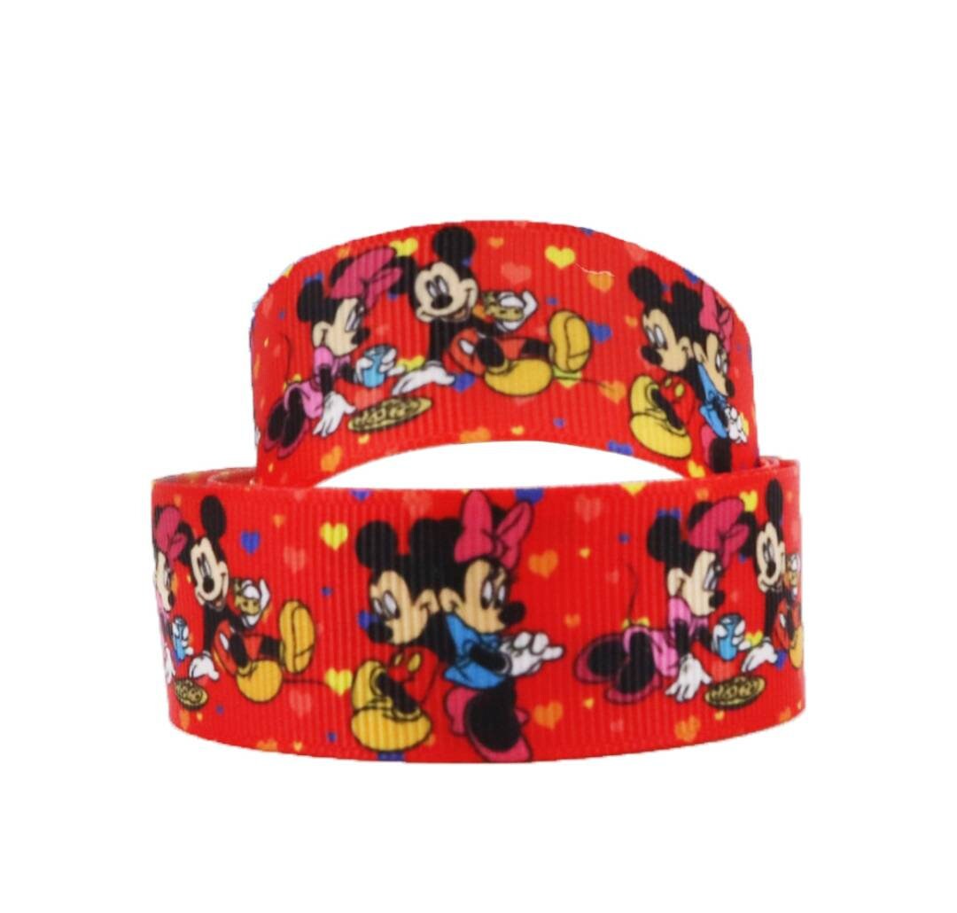 1" Mickey and Minnie Mouse Grosgrain ribbon Love Hearts Ribbon