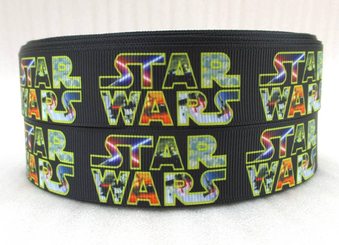 5/8" Star Wars Grosgrain Ribbon-grosgrain ribbon-Darth Vader-Craft Ribbon-Hair Ribbon-Bow Ribbon-Custom Design Ribbon-Star Wars