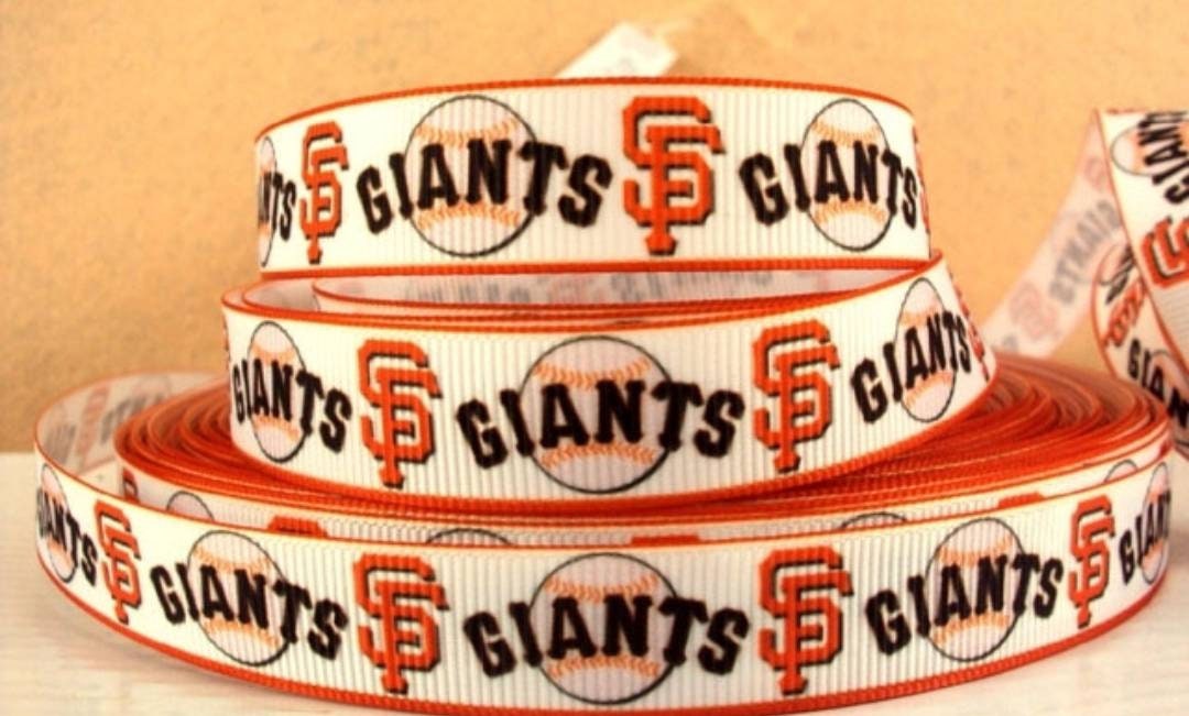 7/8" San Francisco Giants Grosgrain Ribbon. MLB Sports Teams SF Giants