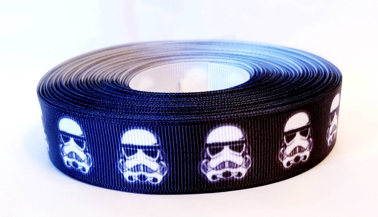 7/8" Star Wars Storm Trooper Grosgrain Ribbon