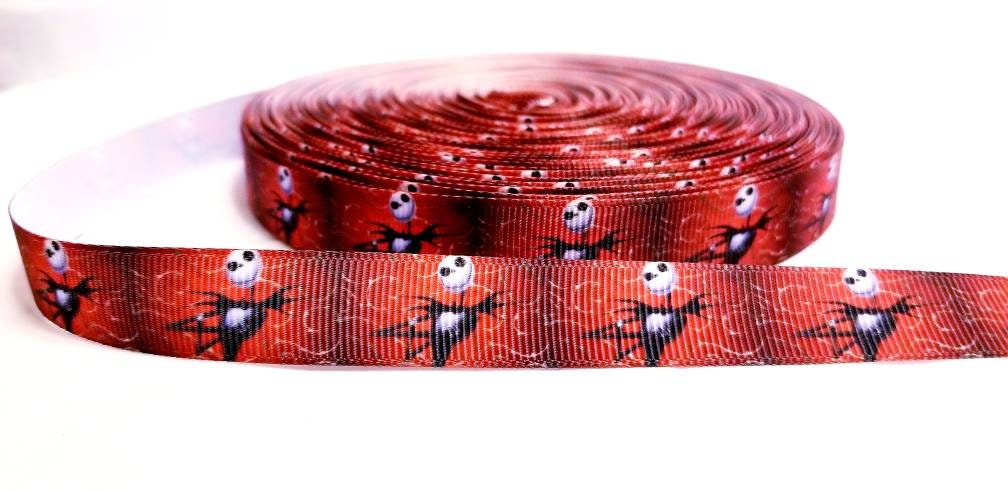 5/8" Nightmare Before Christmas Jack Skellington Grosgrain Ribbon.