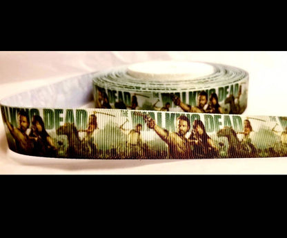 1" Walking Dead Ribbon- "Walking Dead"-The Walking Dead Grosgrain Ribbon-Dead People-zombies- Ribbon by the Yard-Custom Ribbon