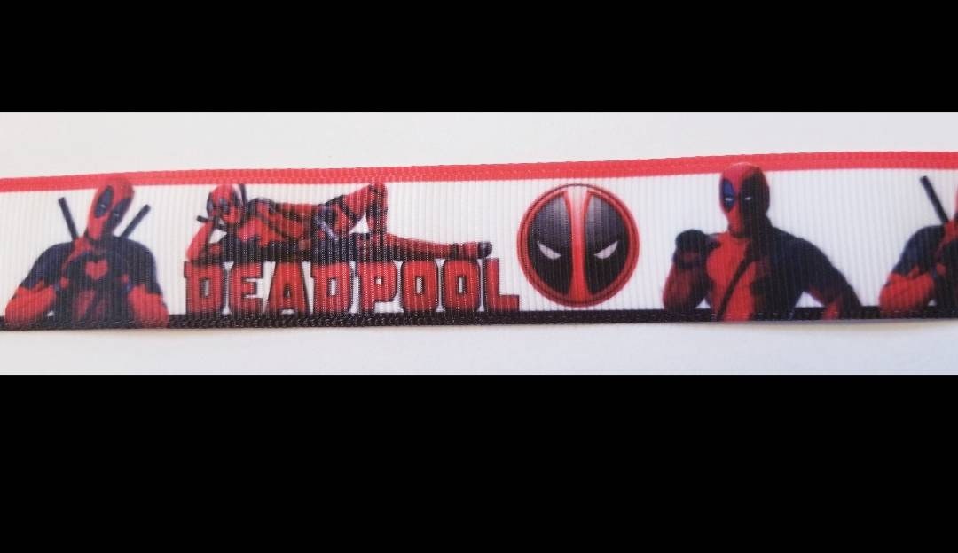 7/8" Deadpool Grosgrain Ribbon. Great detail.