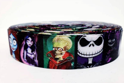 1" Edward Scissorhands- Johnny Depp- Jack Skellington- BeetleJuice- Jack and Sally grosgrain ribbon- Tim Burton Classics- Ribbon Best Seller