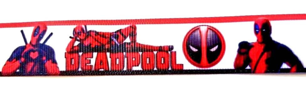 7/8" Deadpool Grosgrain Ribbon. Great detail.