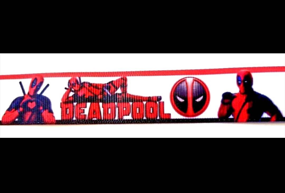 7/8" Deadpool Grosgrain Ribbon. Great detail.