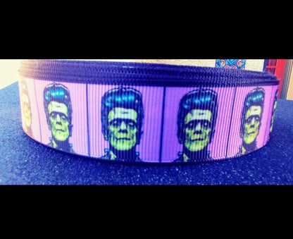 5/8" Frankenstein Classic Horror Movie Grosgrain Ribbon. Halloween, Haunted and Fright Night