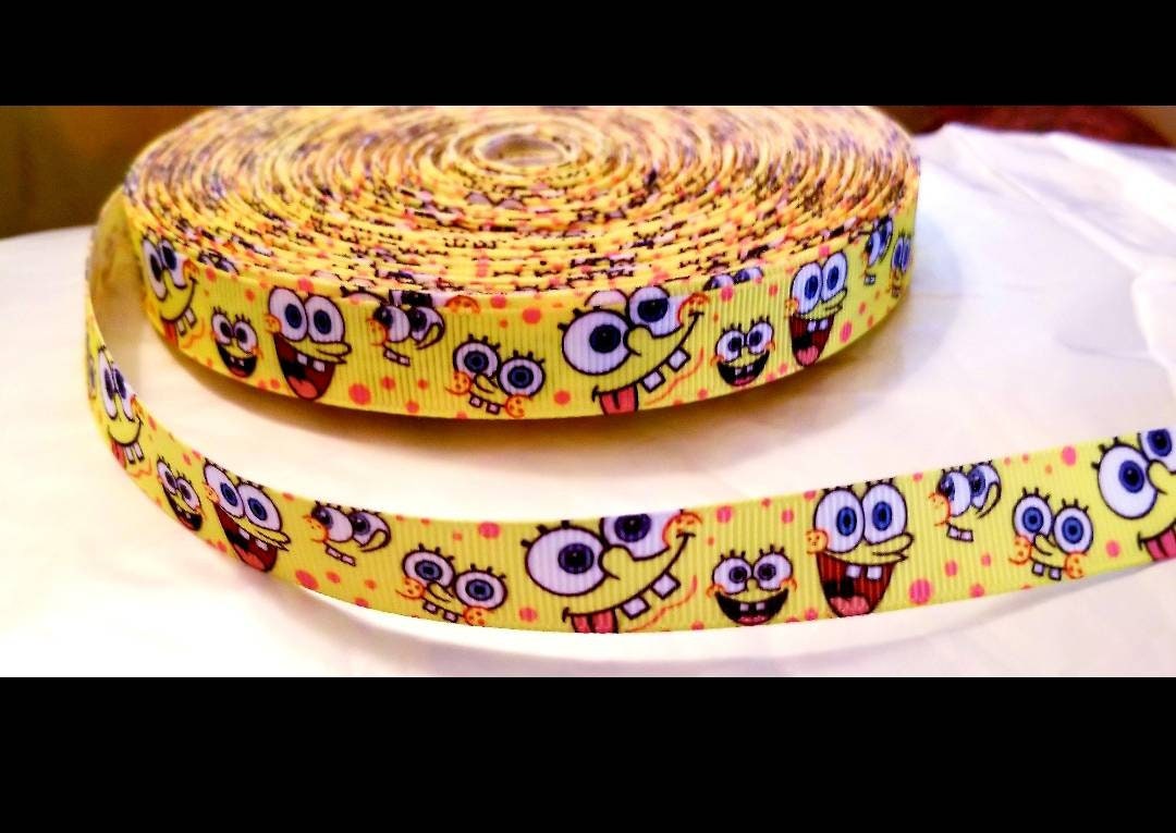 5/8" Sponge Bob Comic Cartoon Character Grosgrain ribbon.