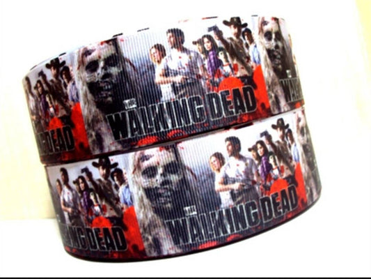 7/8" Walking Dead Zombie Corpse Grosgrain Ribbon