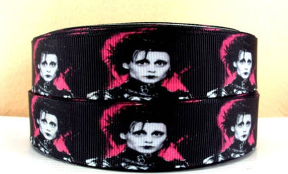 1.5" Edward Scissorhands grosgrain ribbon. Johnny Depp Tim Burton