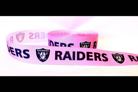 1.5" Los Angeles Raiders Pink Grosgrain Ribbon. NFL Football? Sports Team Ribbon