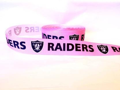 1.5" Los Angeles Raiders Pink Grosgrain Ribbon. NFL Football? Sports Team Ribbon