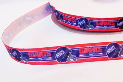 5/8" New York Giants Grosgrain Ribbon. NFL Football Sports Teams