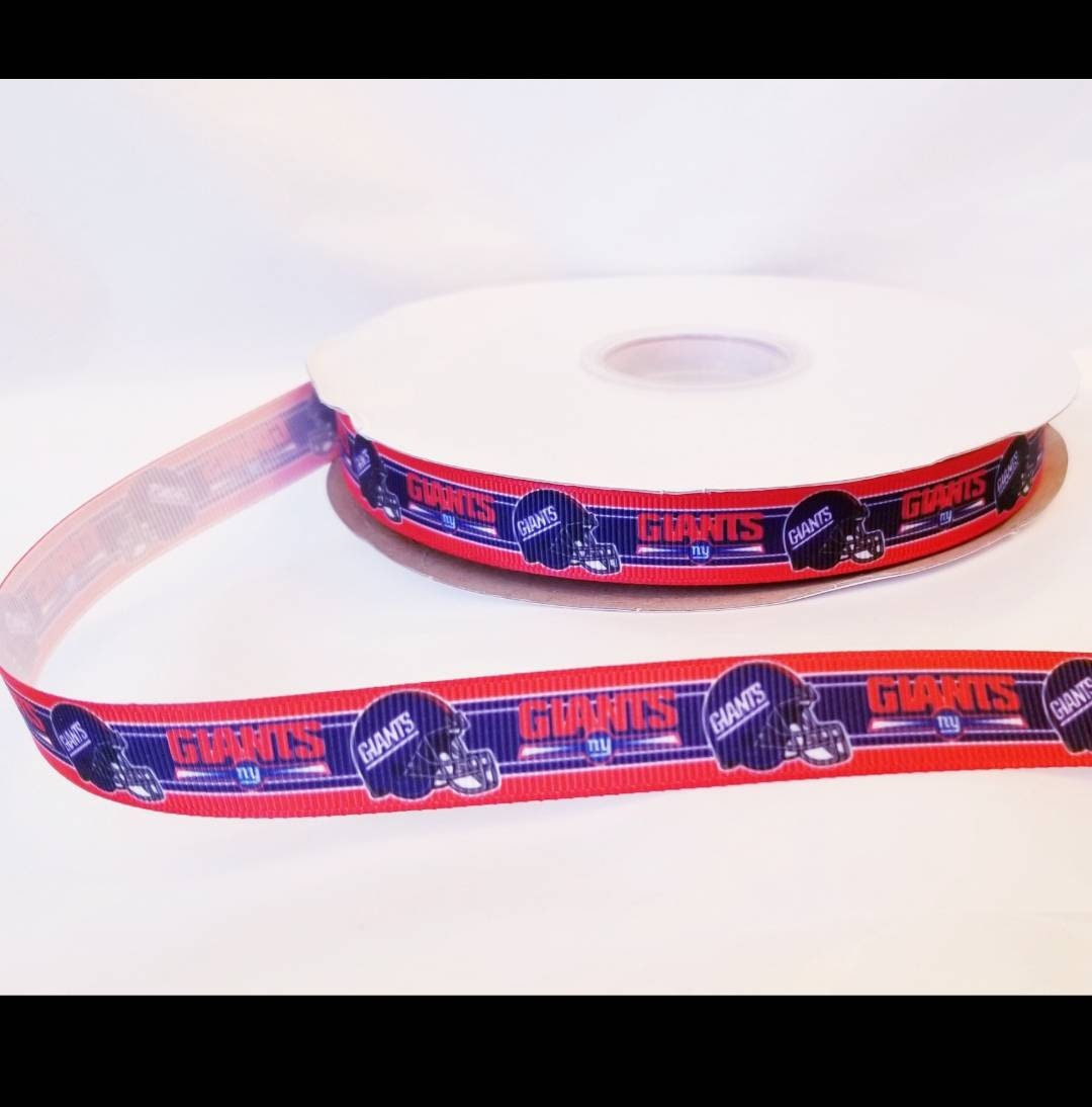 5/8" New York Giants Grosgrain Ribbon. NFL Football Sports Teams