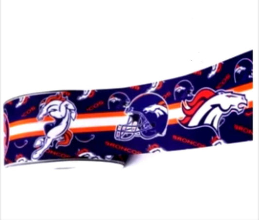 1.5" Denver Broncos Grosgrain Ribbon. NFL Football Sports Ribbon.