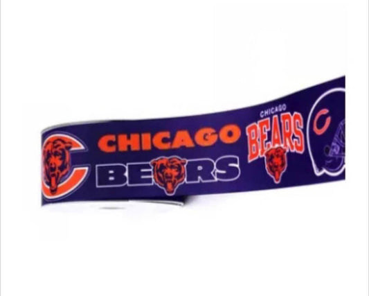 1.5" Chicago Bears Grosgrain Ribbon. Football Ribbon NFL Sports Ribbon