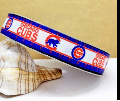 5/8" Chicago Cubs Team Ribbon. Baseball Sports MLB Grosgrain Ribbon