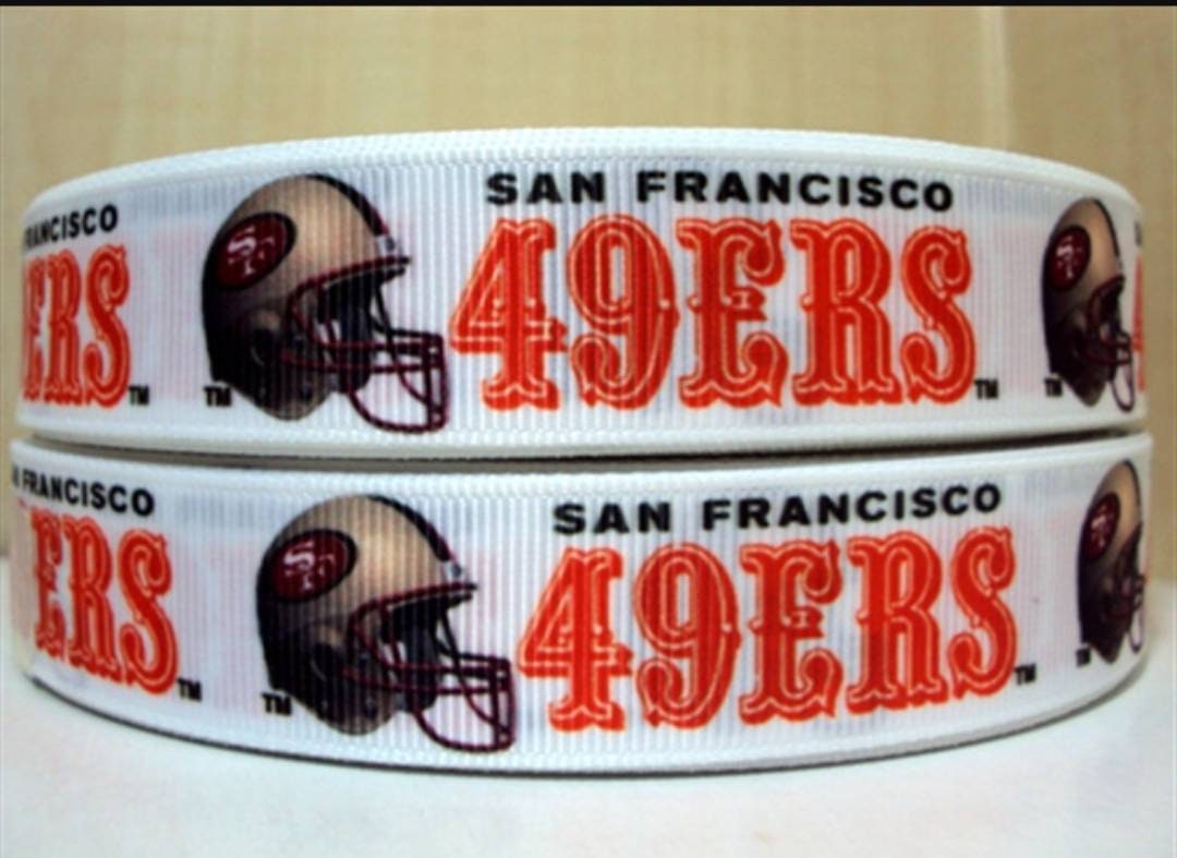 7/8" San Francisco 49ers Grosgrain Ribbon. NFL Football Sports Teams